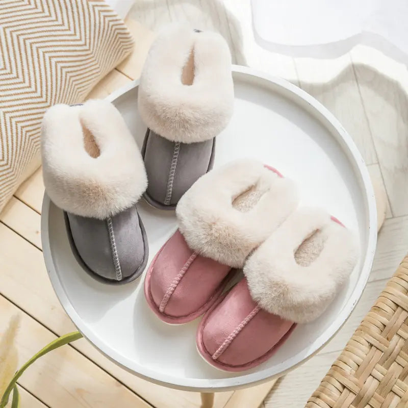 2022 Winter Warm Home Fur Slippers Women