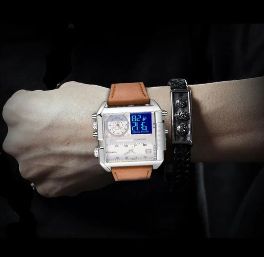 Luxury Sport Square Leather Watch