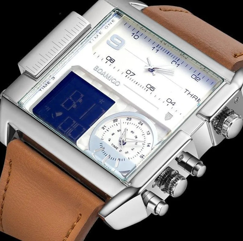 Luxury Sport Square Leather Watch