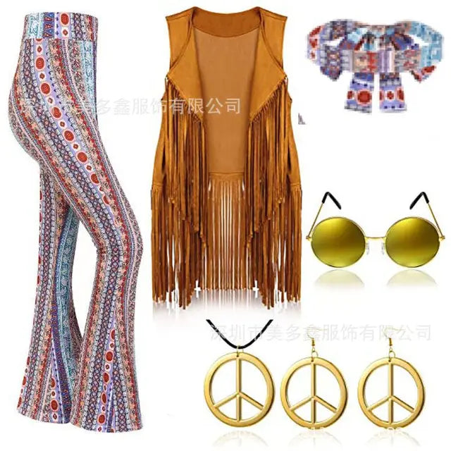 Hippie Disco 60s 70s Cosplay Costume for Women