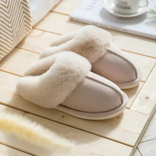 2022 Winter Warm Home Fur Slippers Women