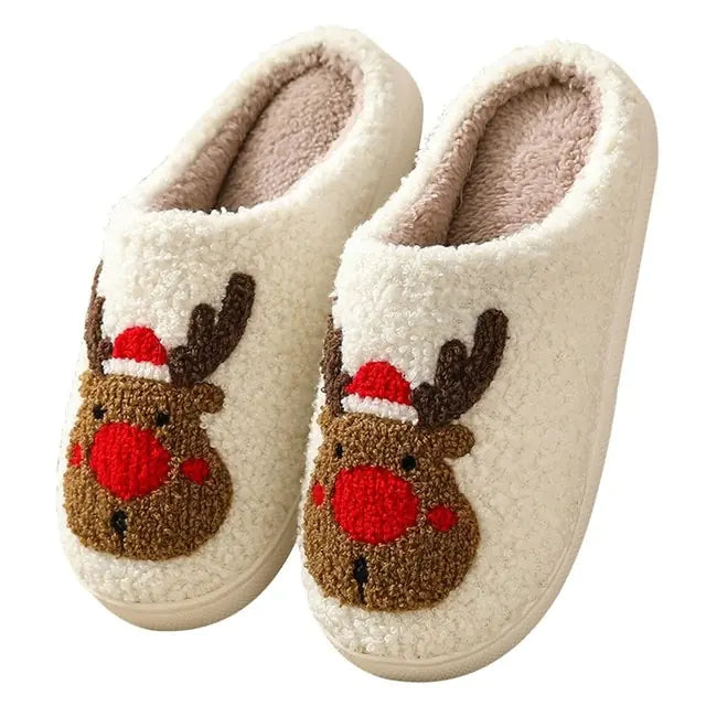 New Christmas Elk Cotton Slippers