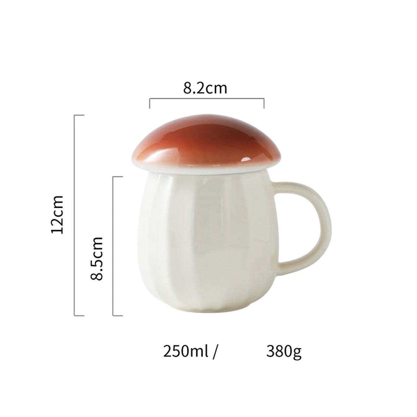 Mushroom Cup With Lid Cute Ceramics Coffee Mug