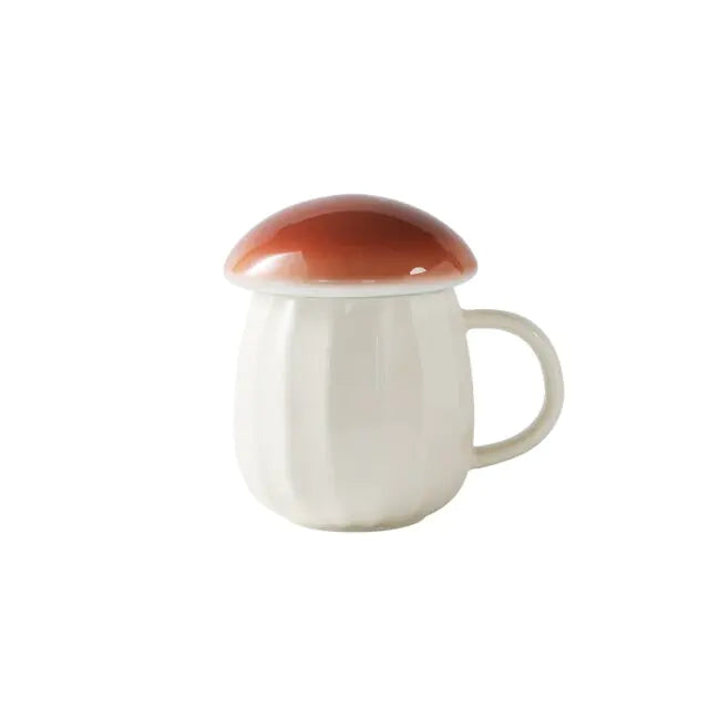 Mushroom Cup With Lid Cute Ceramics Coffee Mug