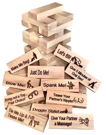 Couples' Date Night Jenga – Romantic Building Block Game for Two