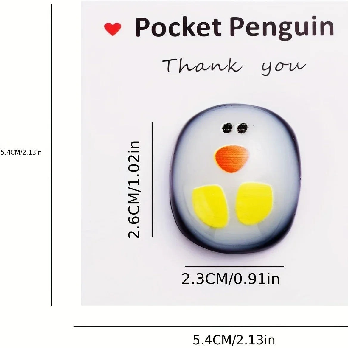 Pocket Penguin Hug Glass Animal Decoration