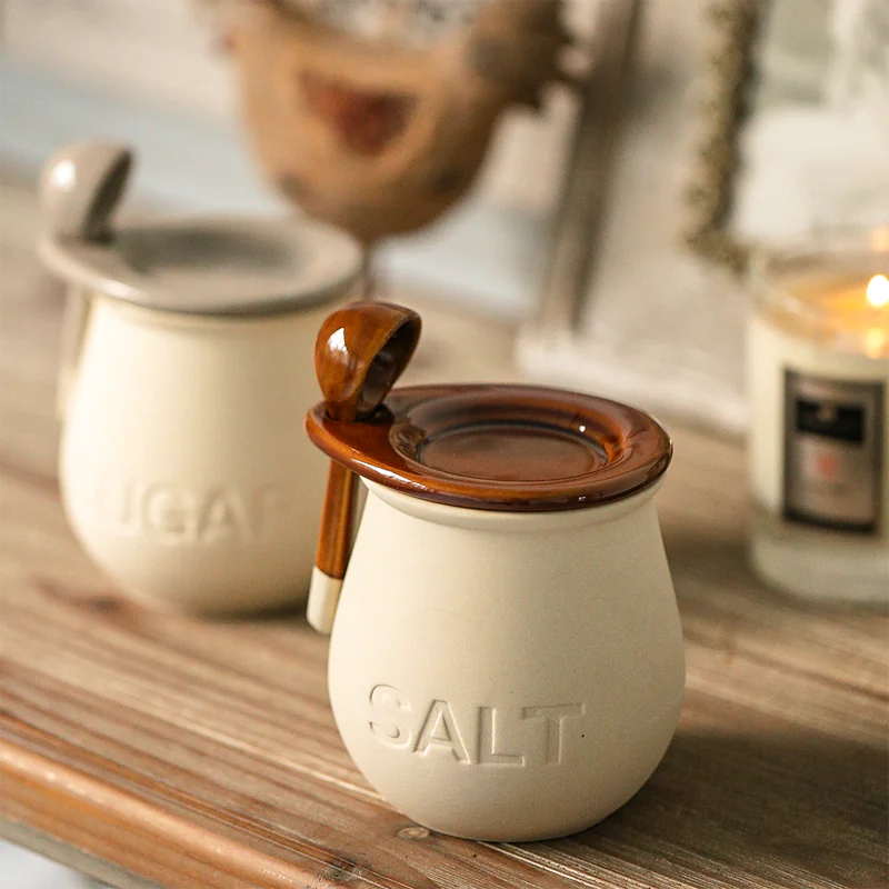 Vintage Ceramic Spice Bottle with Lid